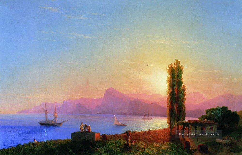 Sonnenuntergang am Meer 1856 Verspielt Ivan Aiwasowski russisch Ölgemälde